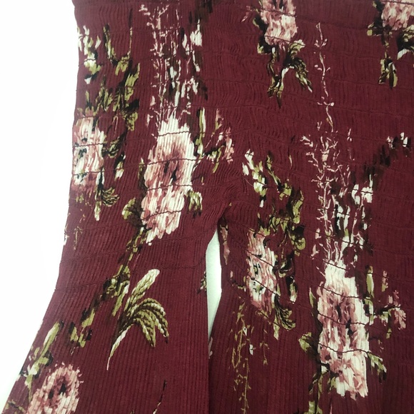 Floral maroon long sleeve shirt - Picture 6 of 7